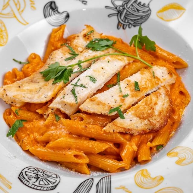 Penne Alla Vodka with Chicken.